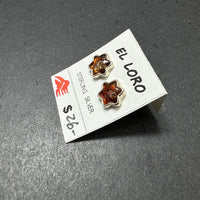 Baltic Amber Star Shape Natural Gemstone Sterling Silver Stud Earrings