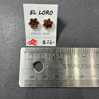Baltic Amber Star Shape Natural Gemstone Sterling Silver Stud Earrings