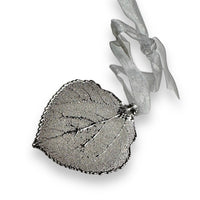 Aspen Real Leaf Silver Finish Ornament, Locally Made in CO