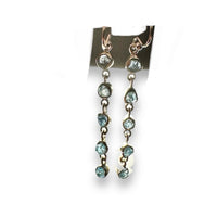 Aquamarine Miniature Raw Gems Crystal Sterling Silver Dangle Earrings