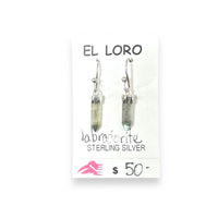 Labradorote Miniature Crystal Point Sterling Silver Dangle Earrings
