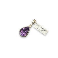Amethyst Purple Quartz Faceted Natural Gemstone Sterling Silver Pendant