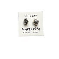 Meteorite Campo del Cielo Raw Rough Cut Gemstone Sterling Silver Stud Earrings