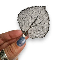 Aspen Real Leaf Silver Finish Ornament, Locally Made in CO