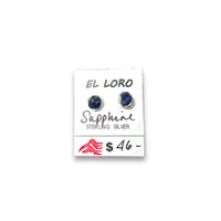Sapphire Soft Blue Raw Crystal Sterling Silver Stud Earrings