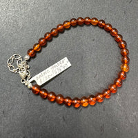 Amber Baltic Natural Gemstone Beads Sterling Silver Bracelet