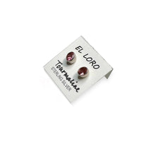 Tourmaline Pink Faceted Crystal Sterling Silver Stud Earrings
