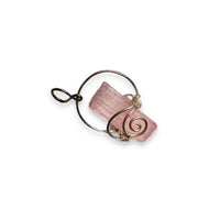 Pink Tourmaline Wirewrap Sterling Silver Pendant