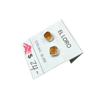 Citrine Golden Yellow Raw Crystal Sterling Silver Stud Earrings