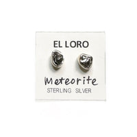 Meteorite Campo del Cielo Raw Rough Cut Gemstone Sterling Silver Stud Earrings