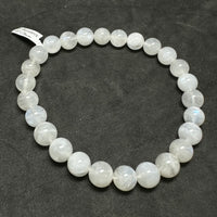 Moonstone Gemstone Bead Stretch Elastic Stone Bracelet