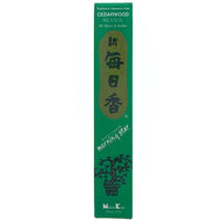 Cedarwood Dark Green Morningstar Japanese Style Wood Free Incense Sticks-50 sticks