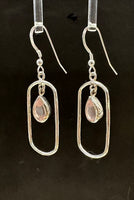 Rose Quartz Pink Faceted Sterling Silver Dangle Earrings