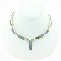 Labradorite Faceted Contemporary Multistone Sterling Silver Necklace