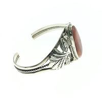 Spiny Oyster Shell Organic Natural Gemstone Native American Navajo Sterling Silver Bracelet Cuff
