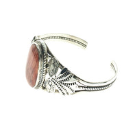 Spiny Oyster Shell Organic Natural Gemstone Native American Navajo Sterling Silver Bracelet Cuff