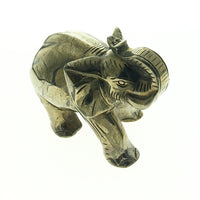 Pyrite Elephant Iron Fool's Gold Natural Handcarved Polished Carving Stone Art
