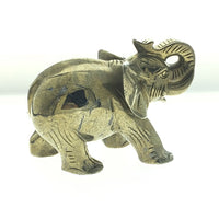 Pyrite Elephant Iron Fool's Gold Natural Handcarved Polished Carving Stone Art