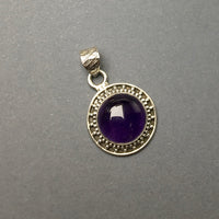 Amethyst Purple Quartz Natural Gemstone Sterling Silver Pendant