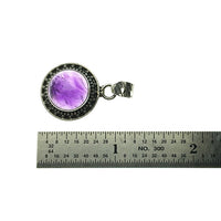 Amethyst Purple Quartz Natural Gemstone Sterling Silver Pendant