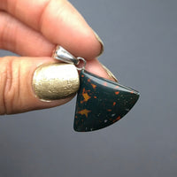 Bloodstone Heliotrope Gemstone on Sterling Silver Pendant by Tim Grasso