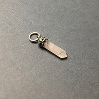 Rose Quartz Pink Miniature Crystal Point Sterling Silver Pendant