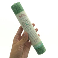 Healing Green Heart Chakra Energy Palm Wax Blend Essential Oils Scented Candle-Pillar or Jar
