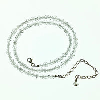 Herkimer Diamond Quartz Natural Crystal Bead Strand Sterling Silver Necklace by Josephine Grasso