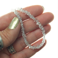 Herkimer Diamond Quartz Natural Crystal Bead Strand Sterling Silver Necklace by Josephine Grasso