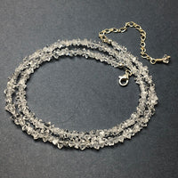 Herkimer Diamond Quartz Natural Crystal Bead Strand Sterling Silver Necklace by Josephine Grasso