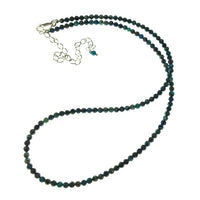 Chrysocolla Faceted Gemstone Bead Strand Sterling Silver Necklace by Josephine Grasso