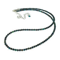 Chrysocolla Faceted Gemstone Bead Strand Sterling Silver Necklace by Josephine Grasso
