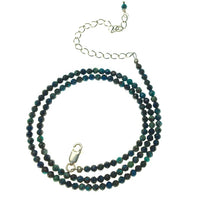 Chrysocolla Faceted Gemstone Bead Strand Sterling Silver Necklace by Josephine Grasso