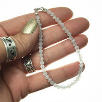 Moonstone Adularia Rainbow Gemstone Sterling Silver Bracelet by Josephine Grasso