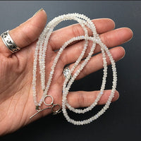 Moonstone Faceted Gemstone Bead Double Strand Sterling Silver Necklace by Josephine Grasso