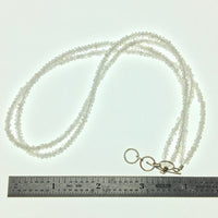 Moonstone Faceted Gemstone Bead Double Strand Sterling Silver Necklace by Josephine Grasso