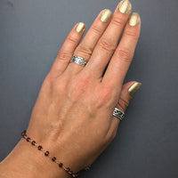 Garnet Red Faceted Gemstone Beaded Chain Sterling Silver Bracelet by Josephine Grasso
