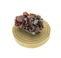Vanadinite on Goethite over Barite Crystal Cluster Mounted Miniature Mineral Specimen (Mibladen, Morocco)