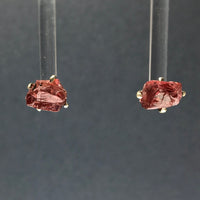Garnet Red Raw Crystal Sterling Silver Stud Earrings