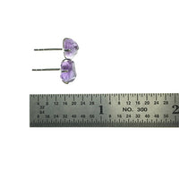 Amethyst Purple Raw Crystal Sterling Silver Stud Earrings