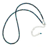 Chrysocolla Faceted Gemstone Bead Strand Sterling Silver Necklace by Josephine Grasso
