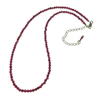 Garnet Gemstone Round Bead Strand Sterling Silver Necklace by Josephine Grasso