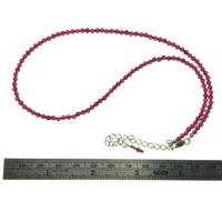 Garnet Gemstone Round Bead Strand Sterling Silver Necklace by Josephine Grasso