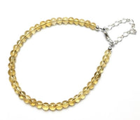 Citrine Round Gemstone Bead Sterling Silver Bracelet by Josephine Grasso