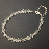 Herkimer Diamond Quartz DT Raw Crystals Gemstone Bead Sterling Silver Bracelet by Josephine Grasso