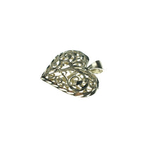 Heart Shaped Filigree Open Design Sterling Silver Pendant