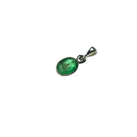 Emerald Green Gem Faceted Oval Natural Gemstone Sterling Silver Pendant