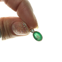 Emerald Green Gem Faceted Oval Natural Gemstone Sterling Silver Pendant