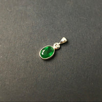 Emerald Green Gem Faceted Oval Natural Gemstone Sterling Silver Pendant