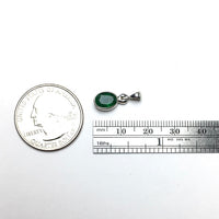 Emerald Green Gem Faceted Oval Natural Gemstone Sterling Silver Pendant